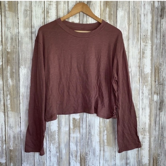 PINK Victoria's Secret Tops - PINK Mauve Long Sleeve Plum Tee